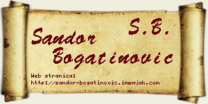 Šandor Bogatinović vizit kartica